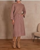 Falda Kayne J de terciopelo rosa oscuro