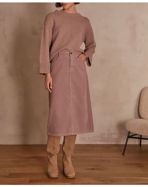 Gonna Kayne J in velluto rosa scuro