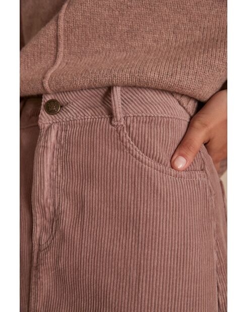 Gonna Kayne J in velluto rosa scuro