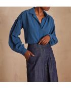 Blusa bordada azul Persee Ch