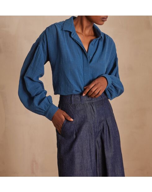 Blusa bordada azul Persee Ch