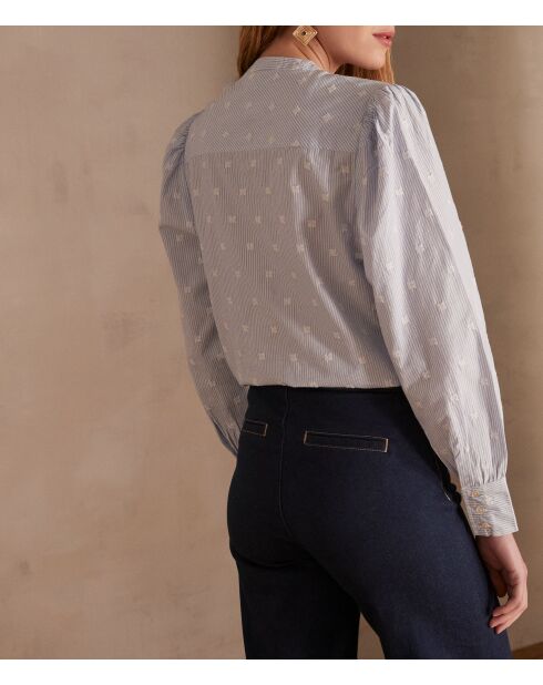 Blusa bordada azul celeste Pensée Ch