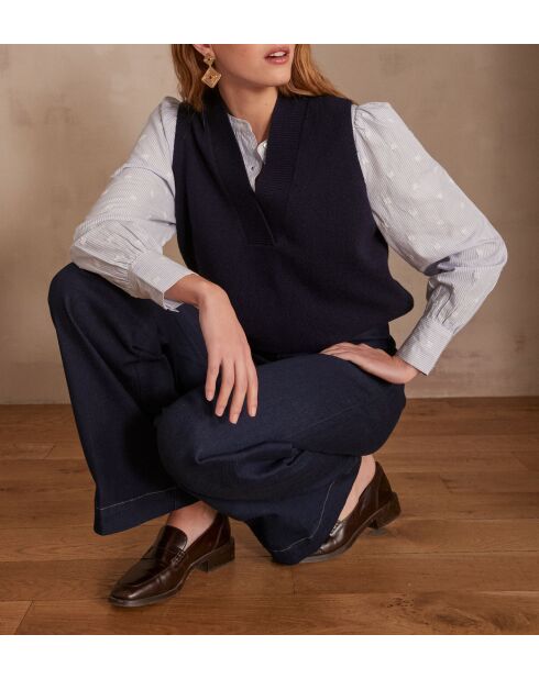 Blusa bordada azul celeste Pensée Ch