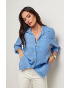 Chemise Énora 100% Lin indigo