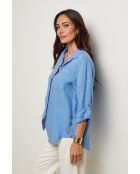 Chemise Énora 100% Lin indigo