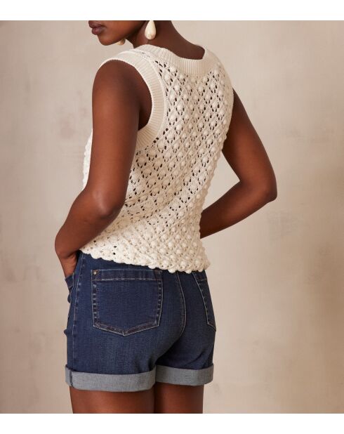 Sharon ecru houten tanktop