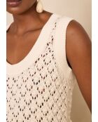 Sharon Tanktop aus ecrufarbenem Holz