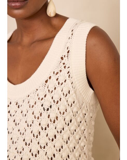 Sharon ecru houten tanktop