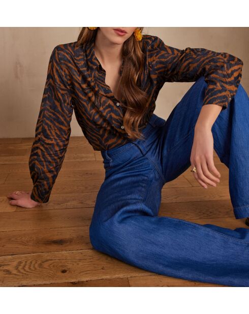 Colette Ch Shirt mit Zebra-Tintendruck