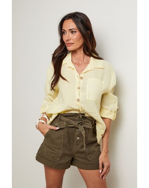 Chemise Énora 100% Lin jaune