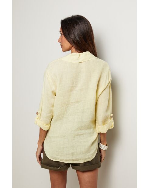 Chemise Énora 100% Lin jaune