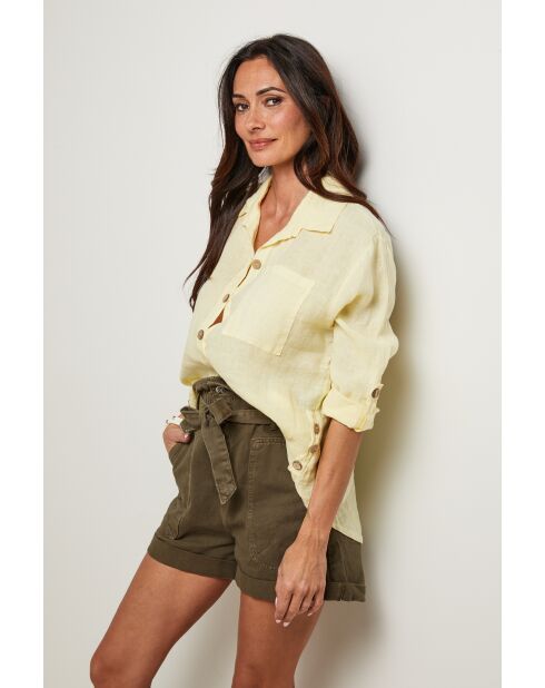 Chemise Énora 100% Lin jaune