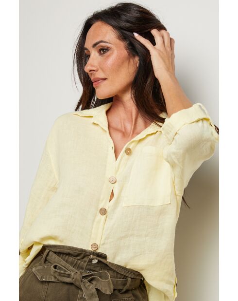 Chemise Énora 100% Lin jaune