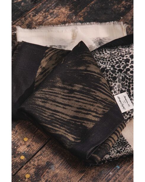 Foulard Lignes kaki