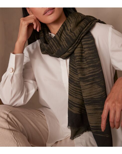 Foulard Lignes kaki