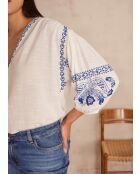 Ecrufarbene Bluse mit Stickerei Sally Bl