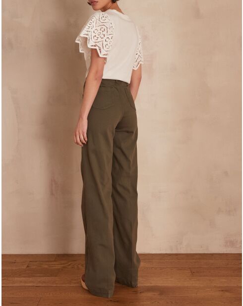 Luna kaki overgeverfde broek