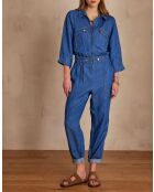 Donkere indigo jumpsuit met negen broeken