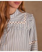 Pacific Bl Gestreifte Bluse in Hellindigoblau