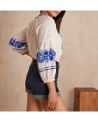 Mermaid Bl Embroidery ecru blouse