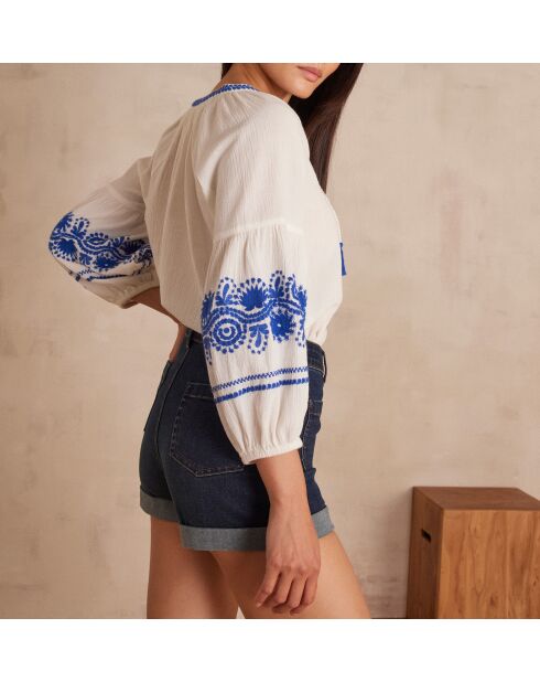 Mermaid Bl Embroidery ecru blouse