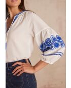 Mermaid Bl Embroidery ecru blouse
