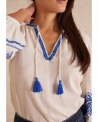 Mermaid Bl Embroidery ecru blouse