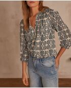 Celene Bl Bluse mit leicht gewaschenem Aufdruck