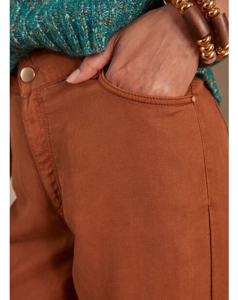 Sandy Bis Wide Leg karamel broek