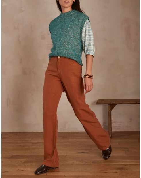 Sandy Bis Wide Leg karamel broek