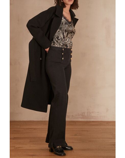 Mindy Top schwarze bedruckte Bluse