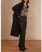 Mindy Top schwarze bedruckte Bluse