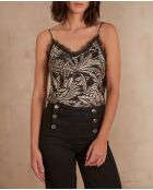 Mindy Top schwarze bedruckte Bluse