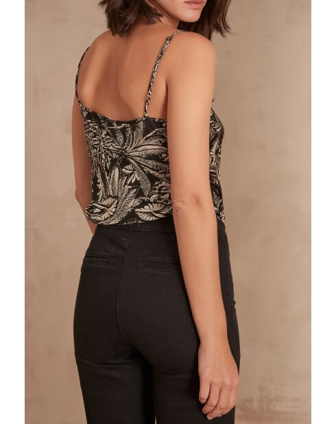 Mindy Top schwarze bedruckte Bluse