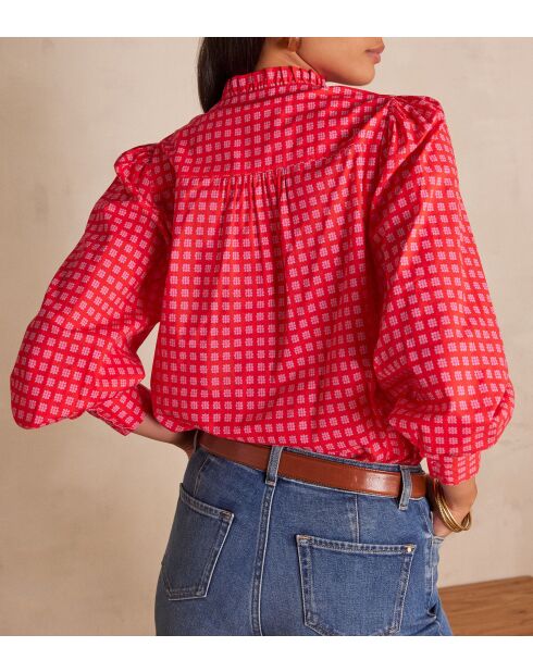 Beth Bl rote Bluse mit Blumendruck