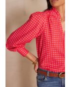 Beth Bl rote Bluse mit Blumendruck