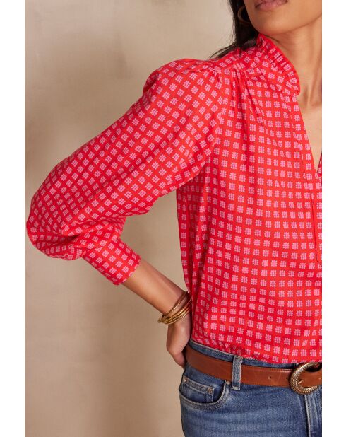 Beth Bl rote Bluse mit Blumendruck