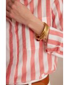 Marilou Ch große korallenrote Streifenbluse