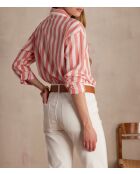 Marilou Ch große korallenrote Streifenbluse