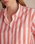 Marilou Ch große korallenrote Streifenbluse