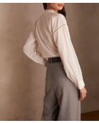 Placid Bl ecru blouse met borduursel