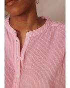 Pia Bl Blouse met lichte fuchsia strepen