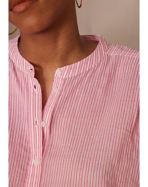 Pia Bl Blouse met lichte fuchsia strepen
