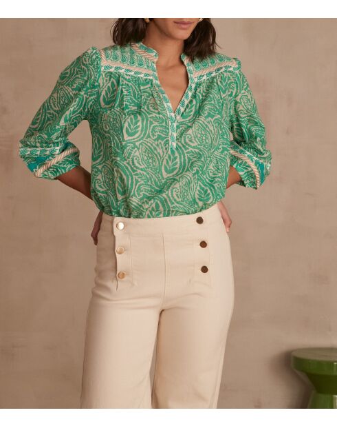 Constantine Bl Imp Englische grüne Bluse