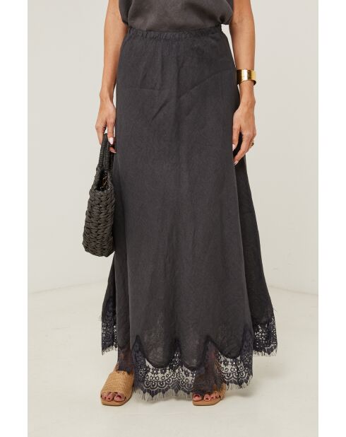 Jupe Mirella 100% Lin noire