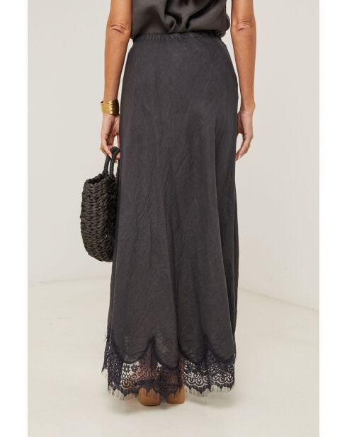 Jupe Mirella 100% Lin noire