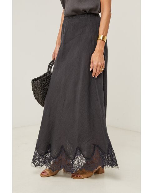 Jupe Mirella 100% Lin noire