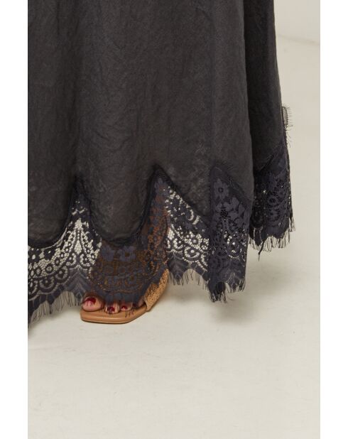 Jupe Mirella 100% Lin noire