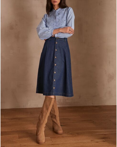 Justine J donkere indigokleurige spijkerrok