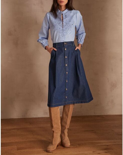 Justine J donkere indigokleurige spijkerrok